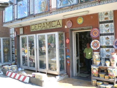 Ceramic store in the town of Tyndaris.